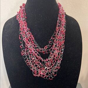 Elegant Pink Beaded Necklace